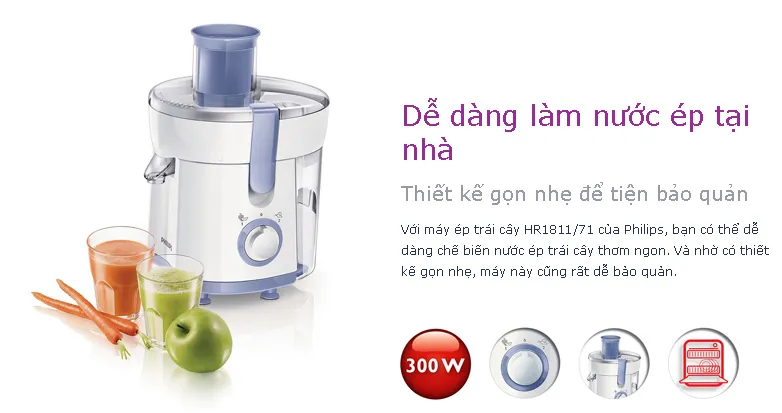 Mô tả Máy ép trái cây PHILIPS HR1811 - Hàng Chính Hãng - 4