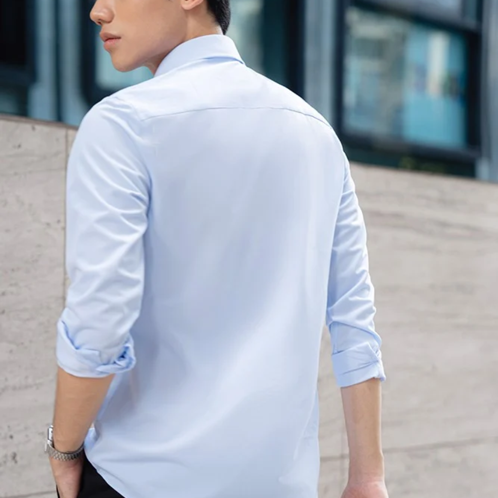 Áo sơ mi xanh dài tay nam công sở