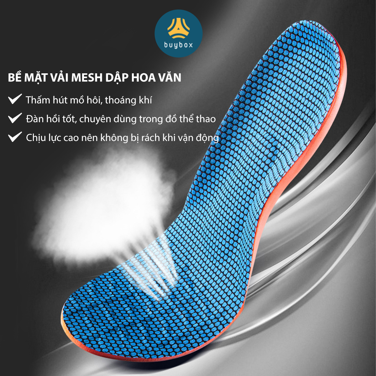 Mô tả Lót giày nam nữ êm chân chất liệu vải mesh thoáng khí, kết hợp ốpTPU chống thốn - buybox - BBPK363 - 10
