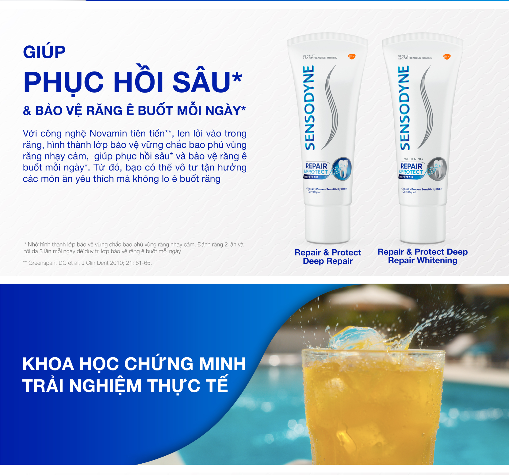 Mô tả Bộ 3 Kem đánh răng SENSODYNE Repair & Protect Deep Repair Whitening 100g phục hồi, bảo vệ răng ê buốt và làm trắng răng - 1
