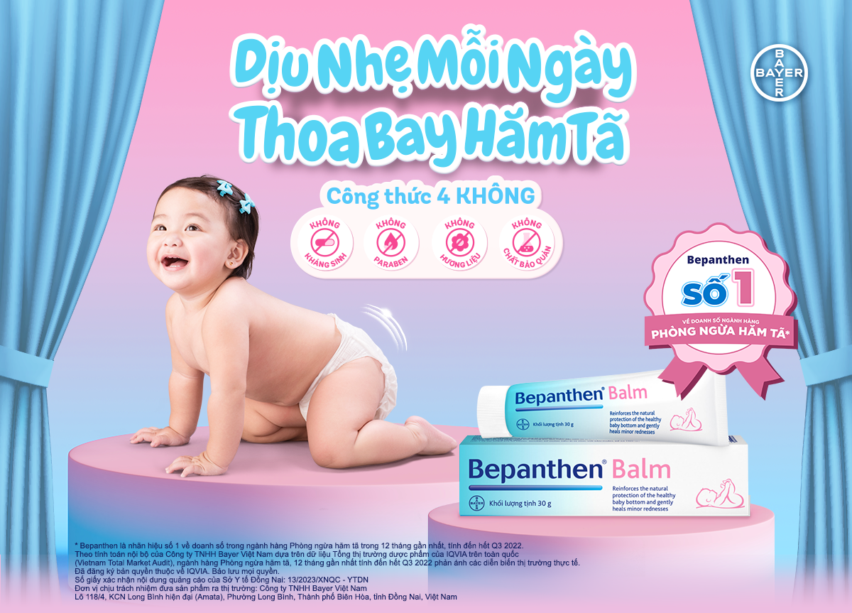 Mô tả Bộ 4 tuýp kem chống hăm Bepanthen Balm dạng kem mỡ 30g/tuýp - 1