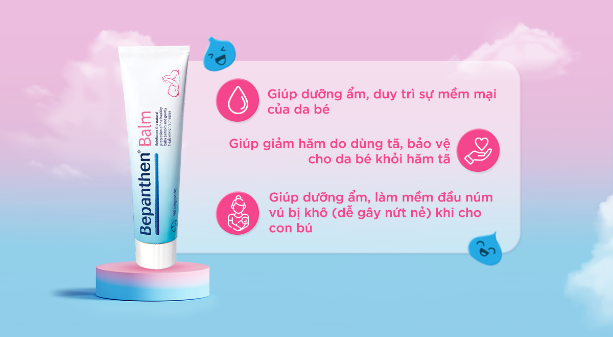 Mô tả Bộ 4 tuýp kem chống hăm Bepanthen Balm dạng kem mỡ 30g/tuýp - 4