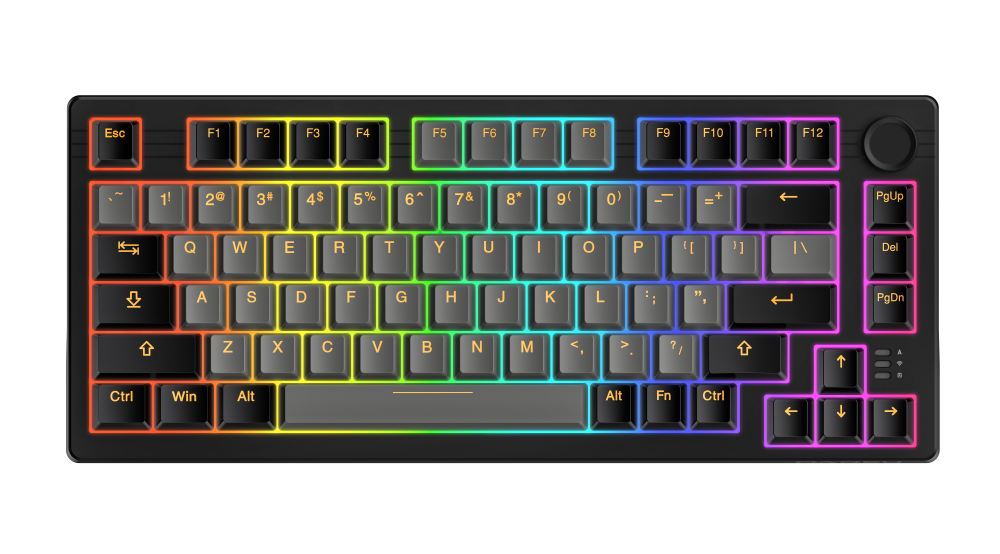 Mô tả Bàn phím cơ không dây DAREU EK75 PRO BLACK GOLDEN (Hotswap,Pin:3750mAh,Triple Mode,Gasket Mount,RGB) - 1