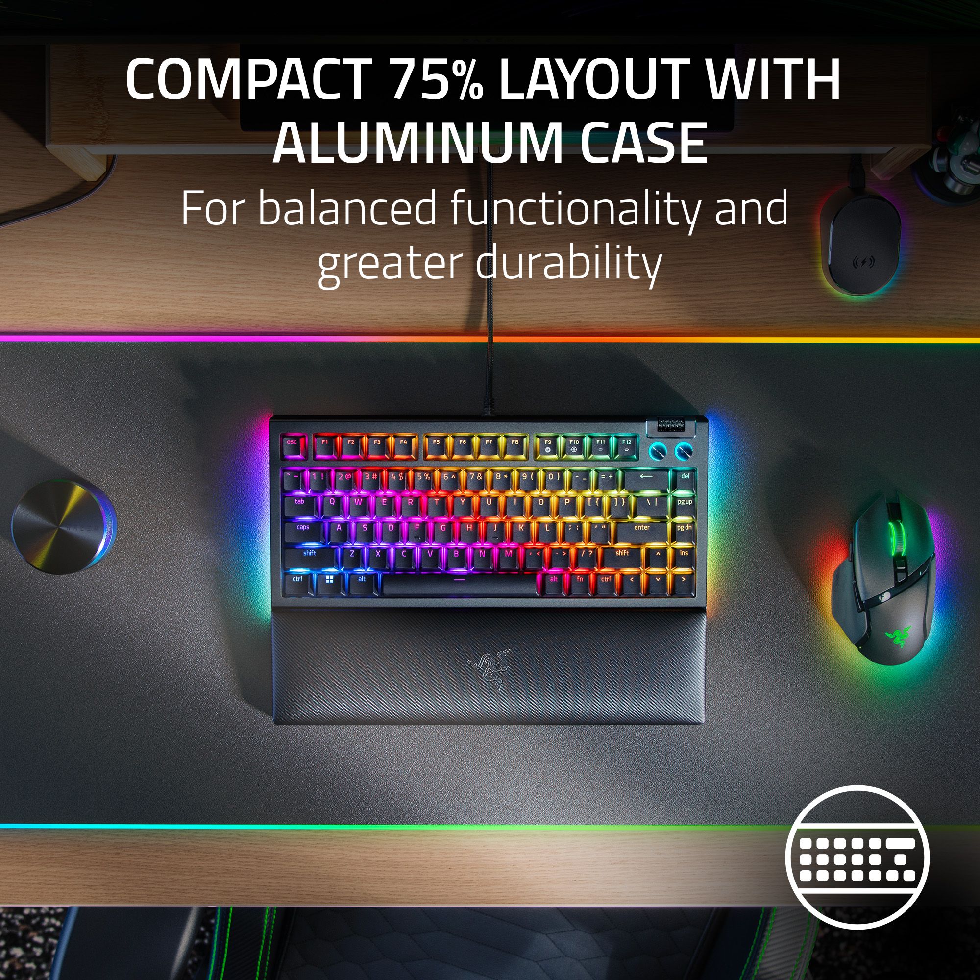 Bàn Phím Gaming Razer BlackWidow V4 75% | Cáp Type-C Tháo Rời | Switch ...