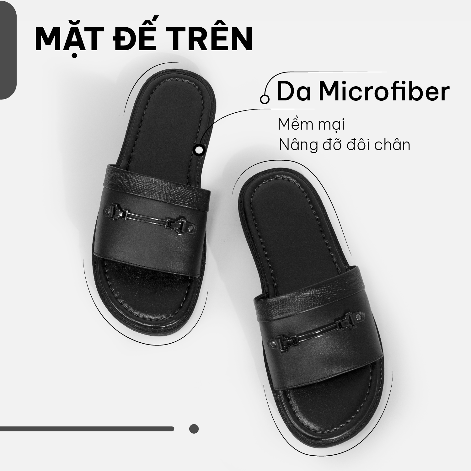 Mô tả Dép quai ngang nam G2 kiểu dép lê chữ h quai da bò thời trang cao cấp thích hợp đi làm, đi chơi - 2