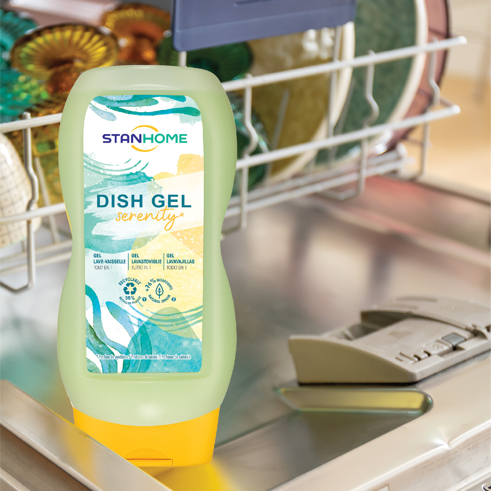 Nước rửa chén bát cho máy rửa chén Stanhome DISH GEL Serenity hương Mimosa, bạc hà
