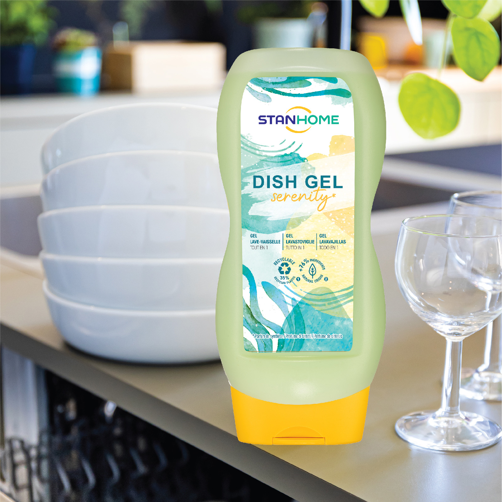 Mô tả Nước rửa chén bát cho máy rửa chén Stanhome DISH GEL Serenity hương Mimosa, bạc hà 720ML - Limited vers - 3
