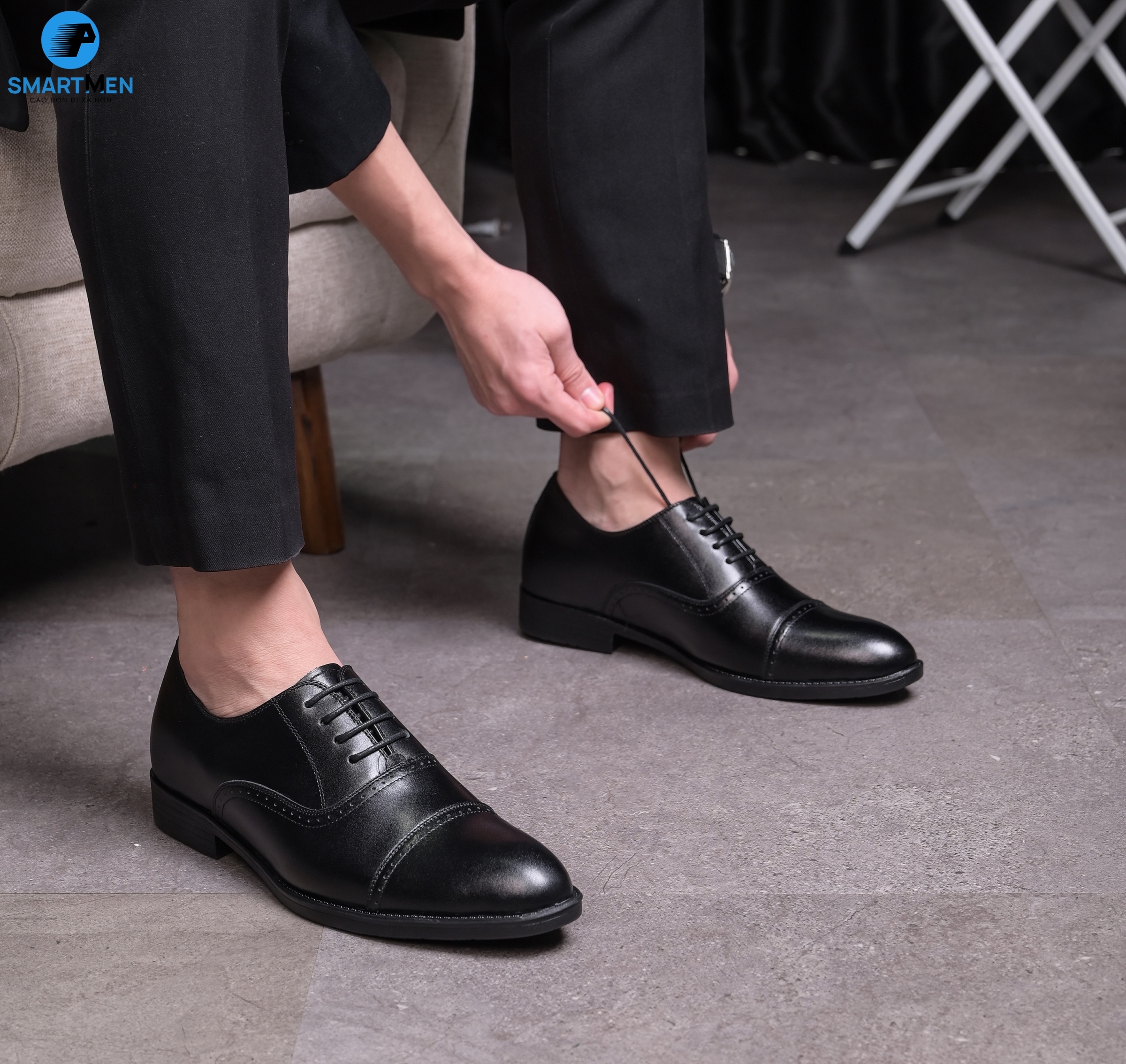 Mô tả Giày tây công sở nam SMARTMEN tăng chiều cao GD-440 Đen - 2