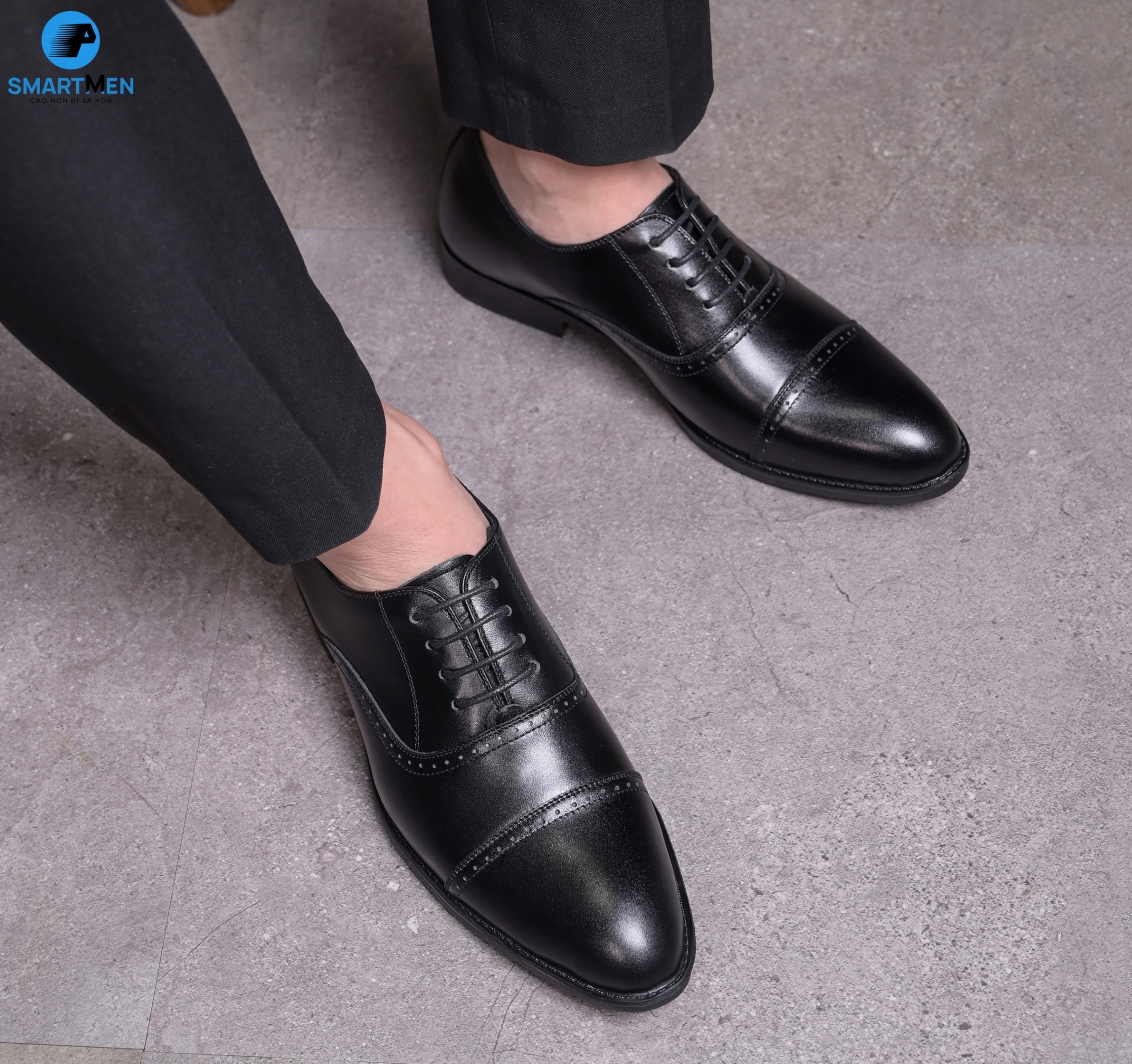 Mô tả Giày tây công sở nam SMARTMEN tăng chiều cao GD-440 Đen - 3