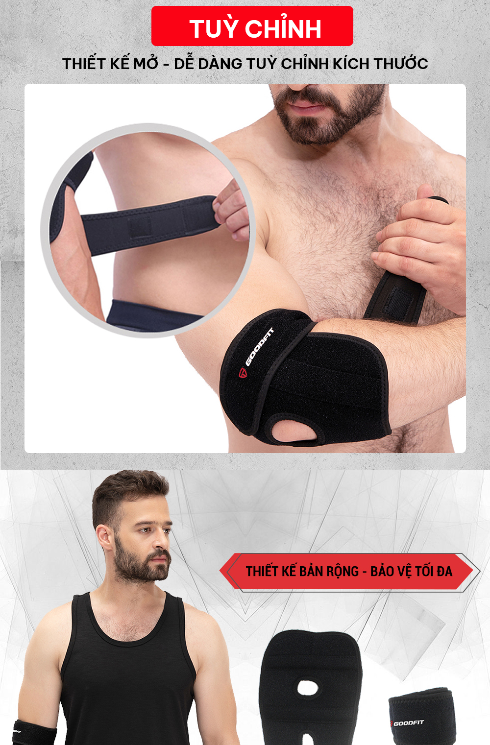 Mô tả Băng khuỷu tay GoodFit GF401E dạng dán, thoáng khí thoát mồ hôi nhanh - 4