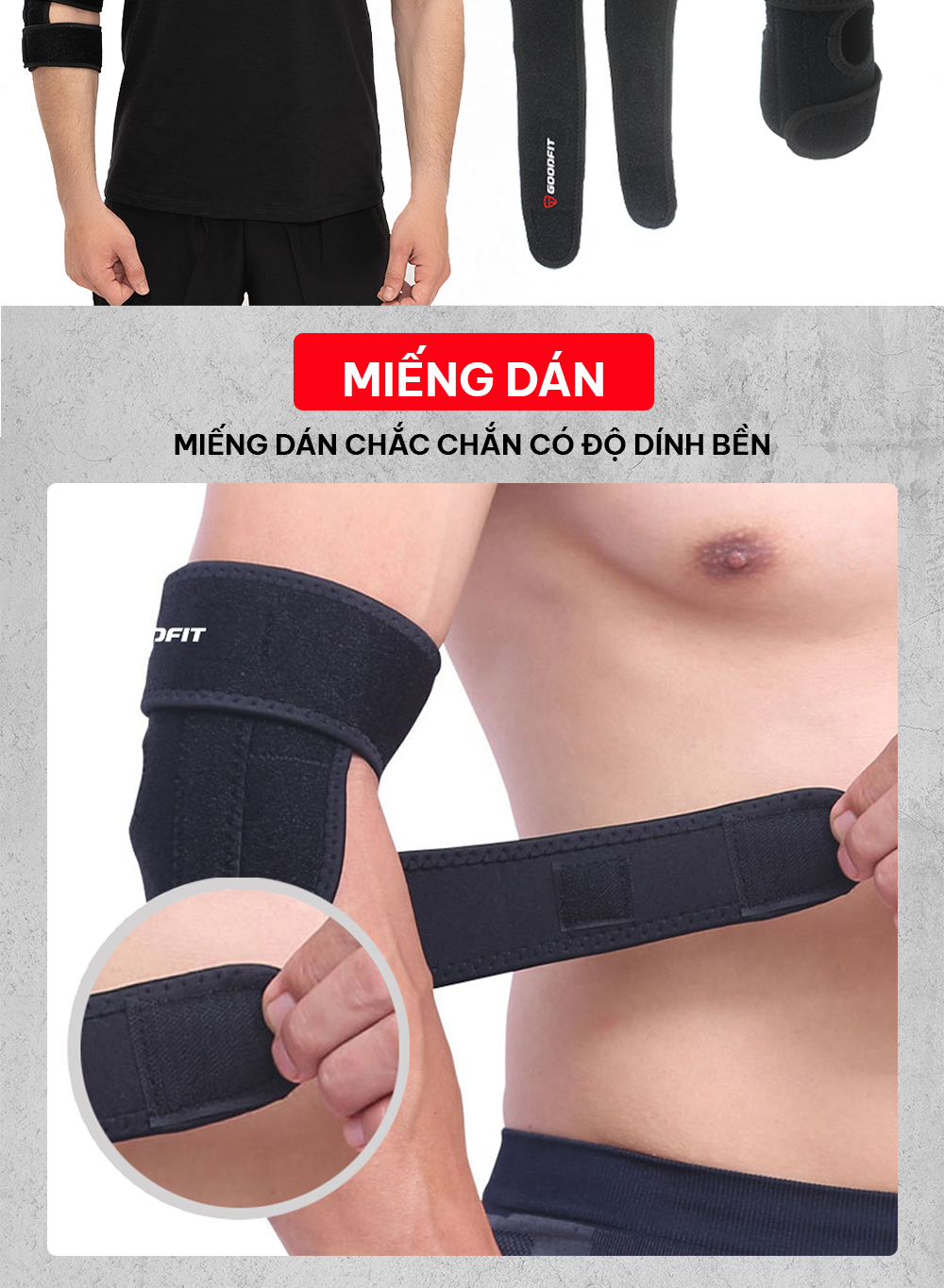 Mô tả Băng khuỷu tay GoodFit GF401E dạng dán, thoáng khí thoát mồ hôi nhanh - 5