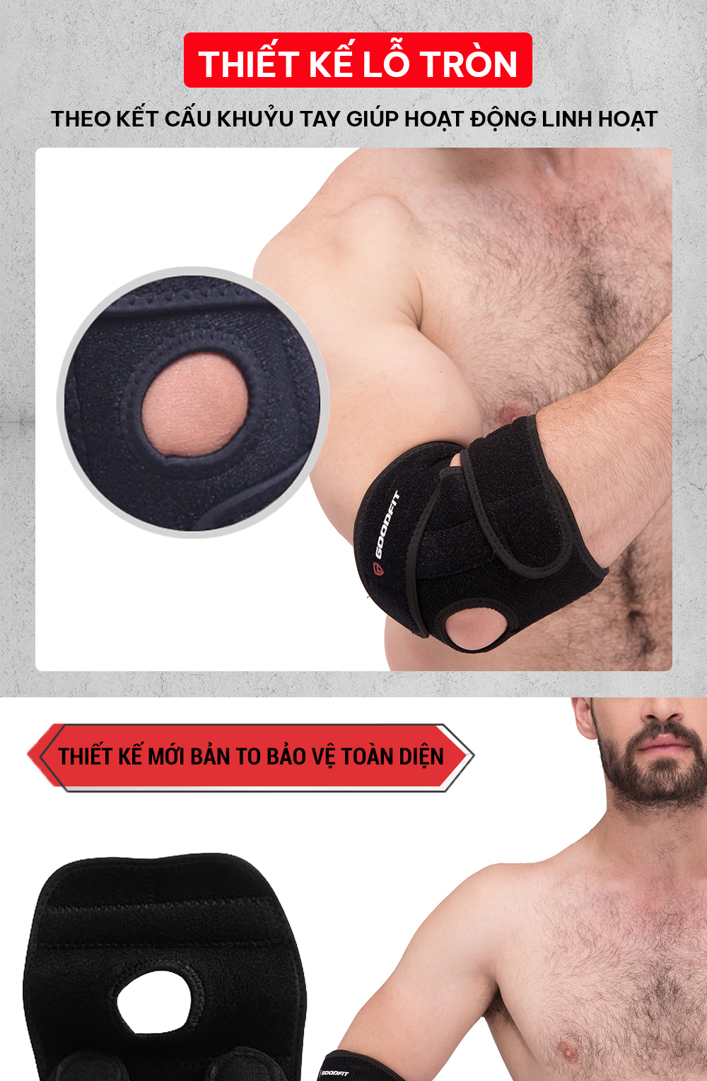 Mô tả Băng khuỷu tay GoodFit GF401E dạng dán, thoáng khí thoát mồ hôi nhanh - 6
