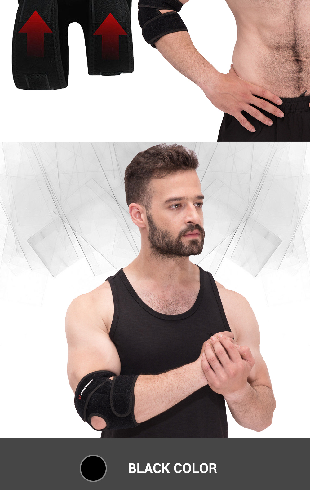 Mô tả Băng khuỷu tay GoodFit GF401E dạng dán, thoáng khí thoát mồ hôi nhanh - 7