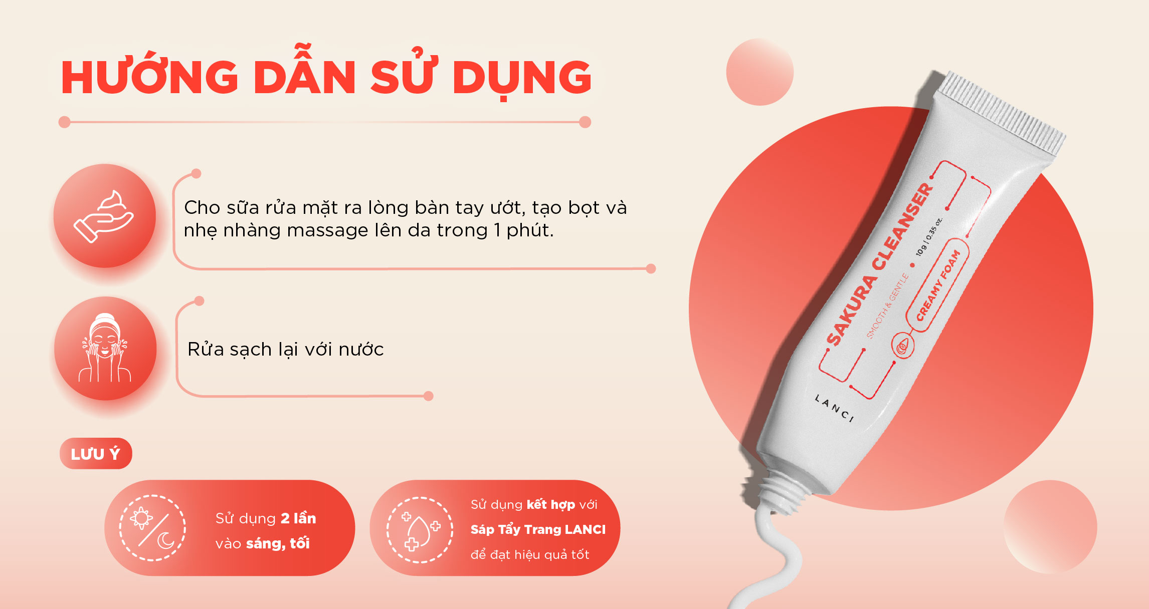 Mô tả Sữa rửa mặt dịu nhẹ LANCI sạch sâu, làm sáng da minisize 10ml - 8
