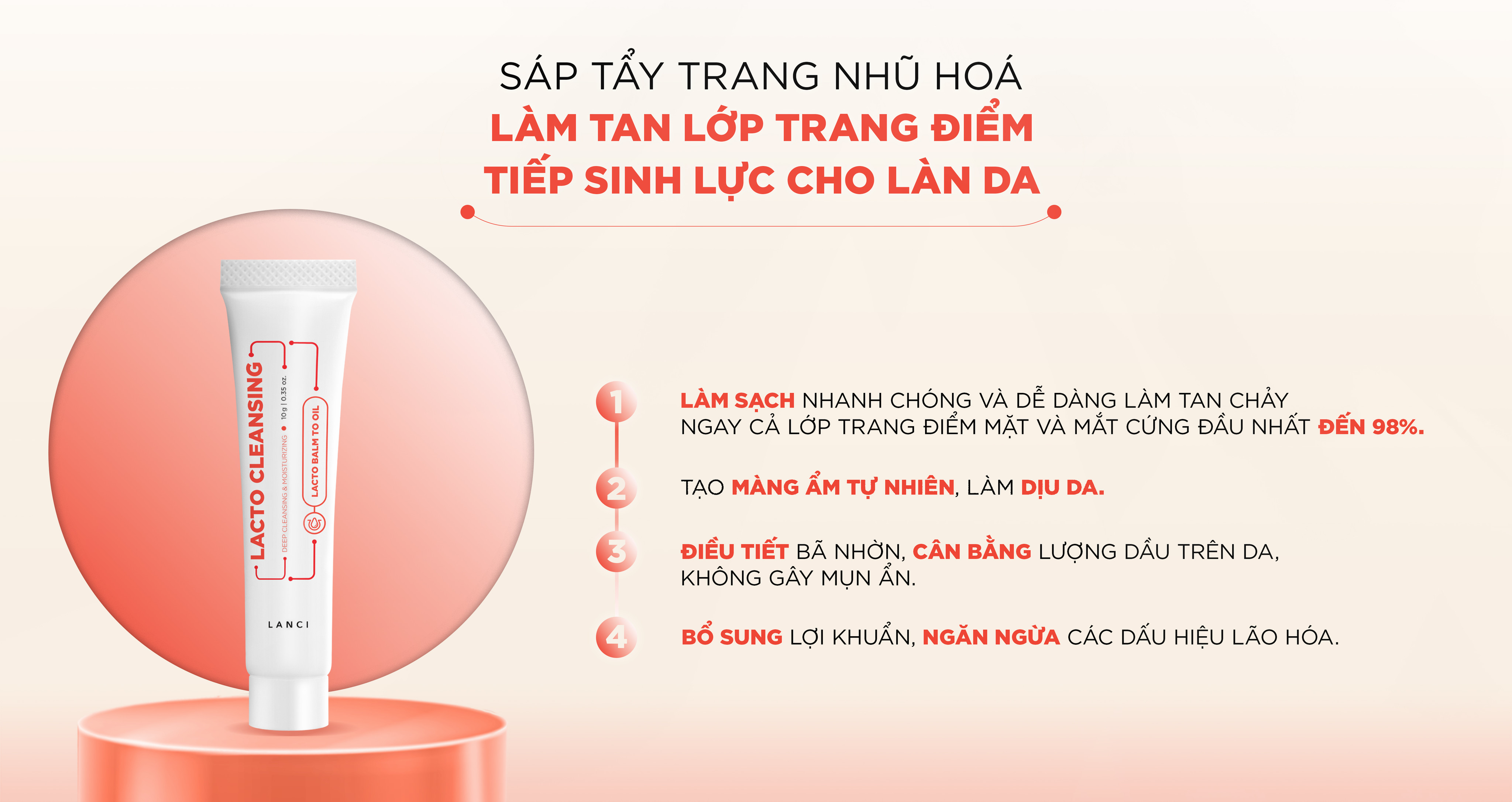 Mô tả Sáp tẩy trang LANCI sạch sâu da mịn mướt không khô căng minisize 10ml - 3