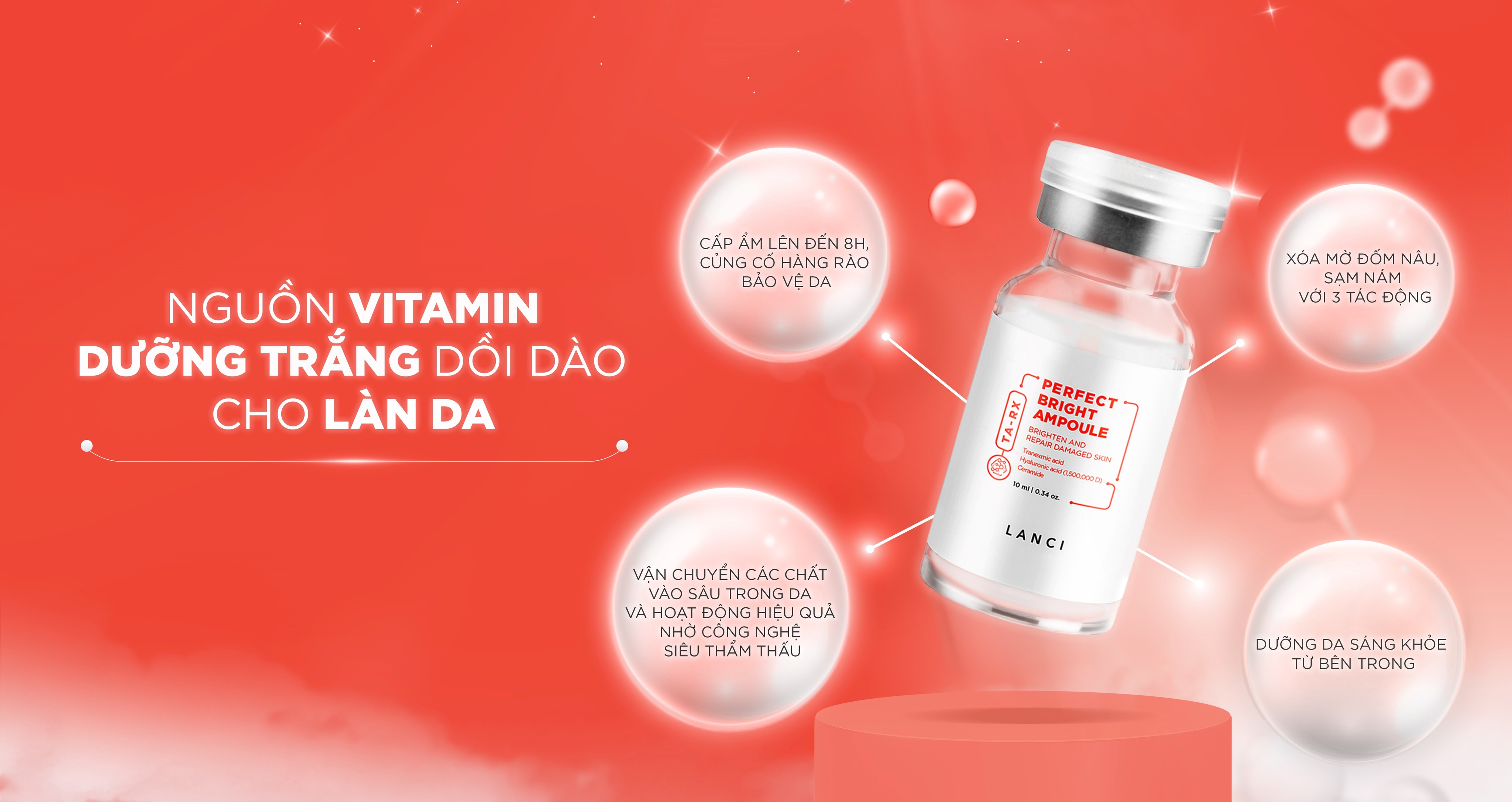 Mô tả Serum dưỡng trắng mờ nám chuyên sâu LANCI thẩm thấu nhanh, đều màu da minisize 10ml - 3