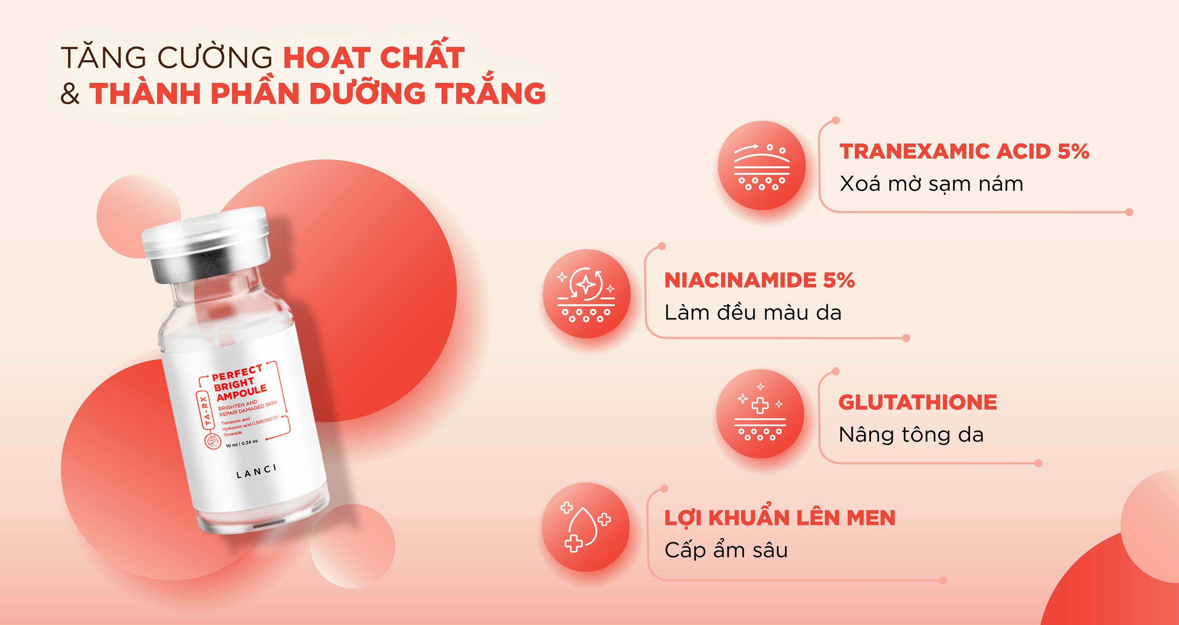 Mô tả Serum dưỡng trắng mờ nám chuyên sâu LANCI thẩm thấu nhanh, đều màu da minisize 10ml - 5