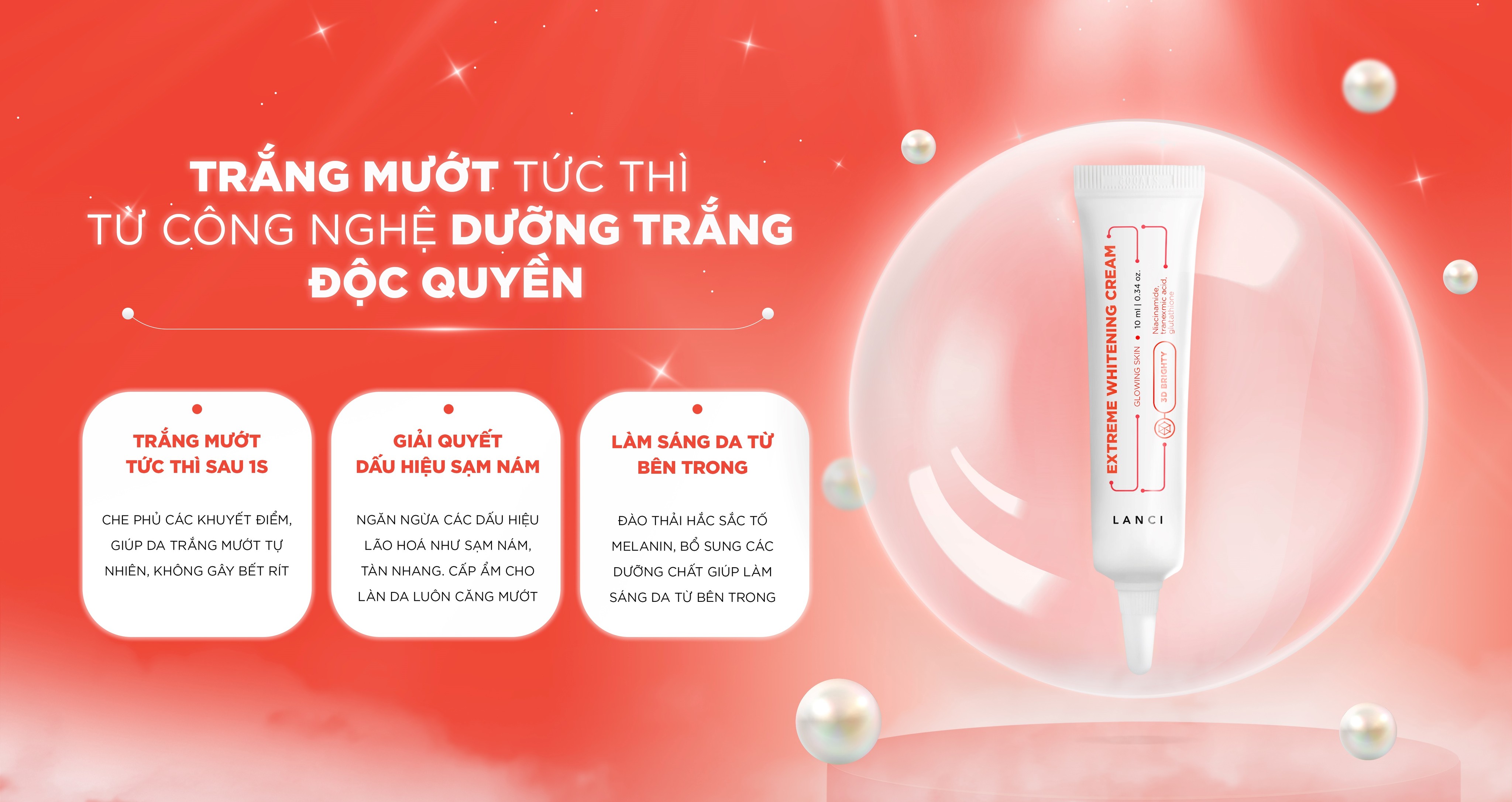 Mô tả Kem dưỡng trắng da LANCI cho làn da trắng khỏe đều màu minisize 10ml - 4