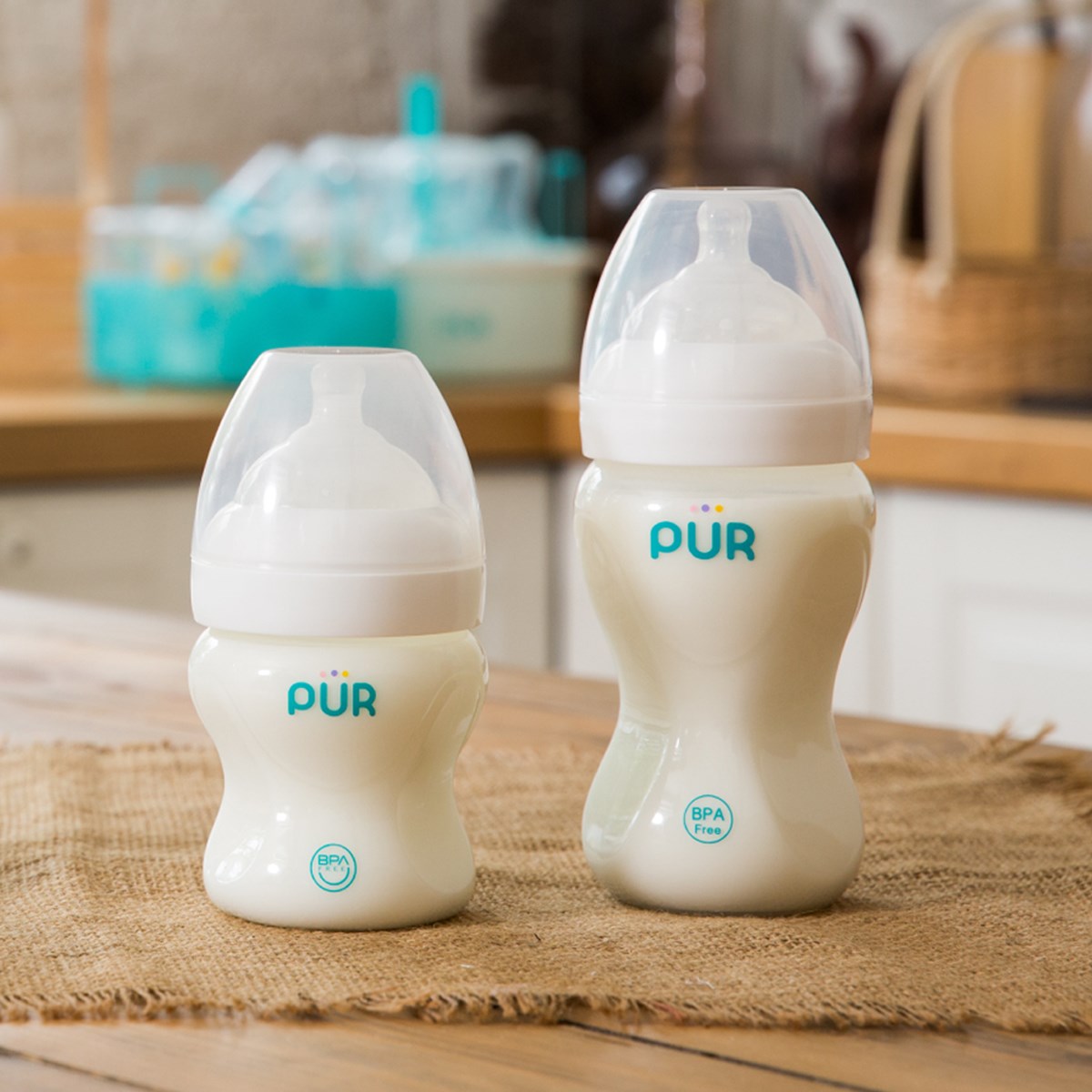 Mô tả Combo Bình sữa cổ rộng Pur Advanced Plus 250ml (có sẵn núm M 3-6th) + núm lẻ size L - 4