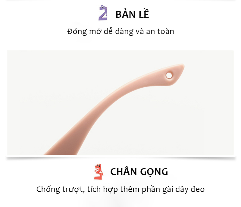 Mô tả Kính Mát Chống UV Tròng Phân Cực Cho Bé Từ 0-2 Tuổi Kèm Dây Chống Tuột Gọng Đàn Hồi Tốt An Toàn Thời Trang AK136 - 5