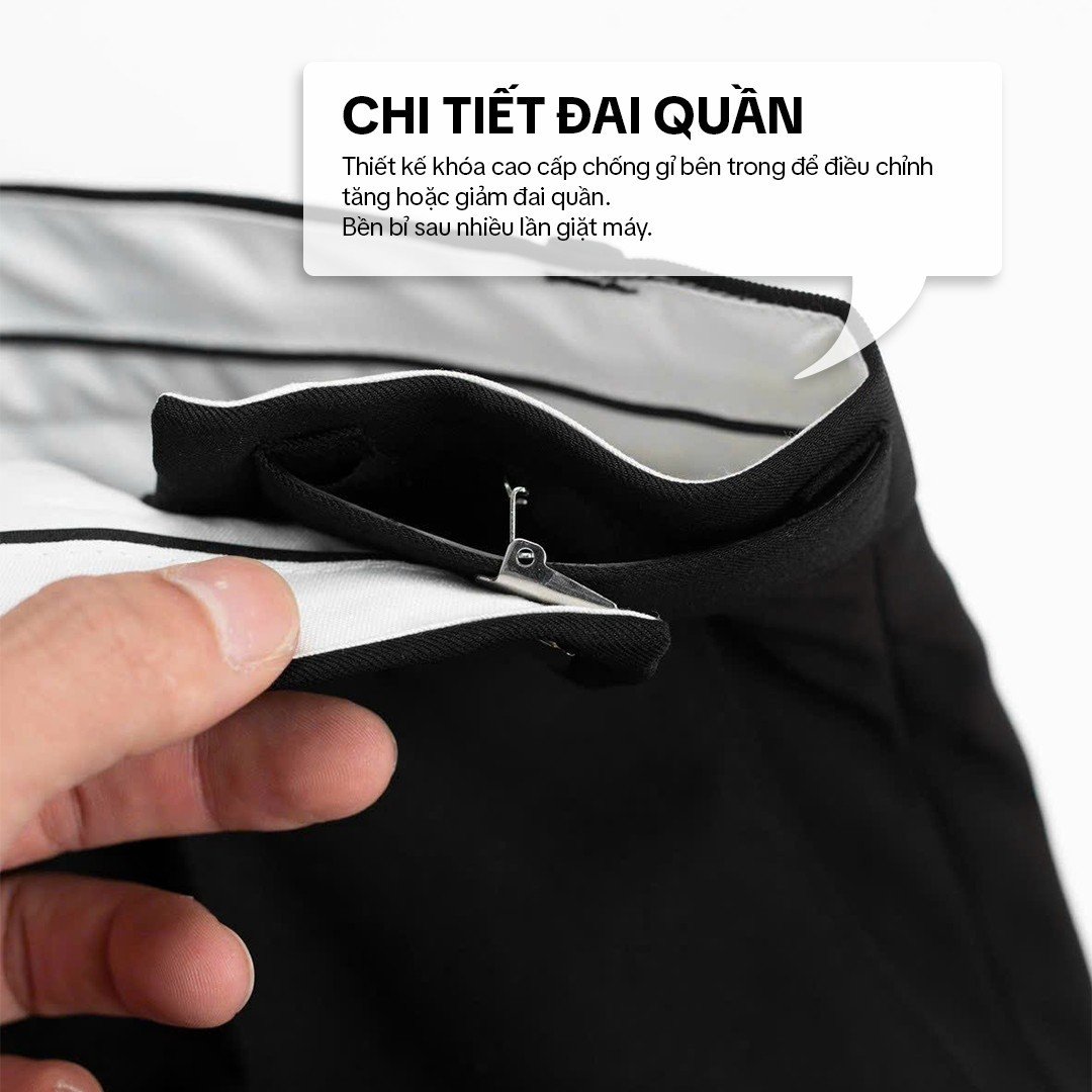 Mô tả Quần tây âu Sidetab ống rộng cạp điều chỉnh phong cách Hàn Quốc ELNIDO - 2