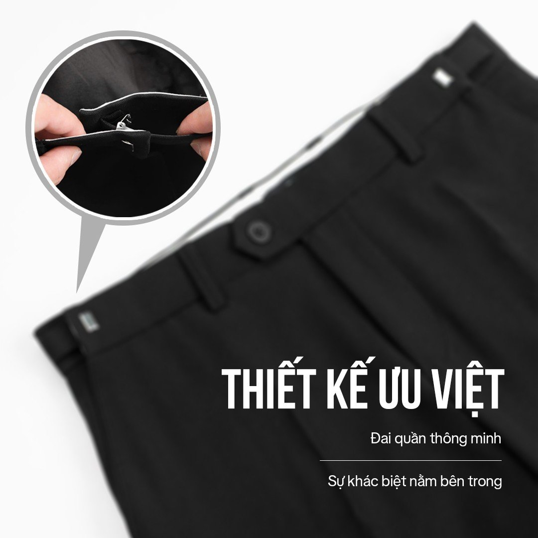 Mô tả Quần tây âu Sidetab ống rộng cạp điều chỉnh phong cách Hàn Quốc ELNIDO - 3