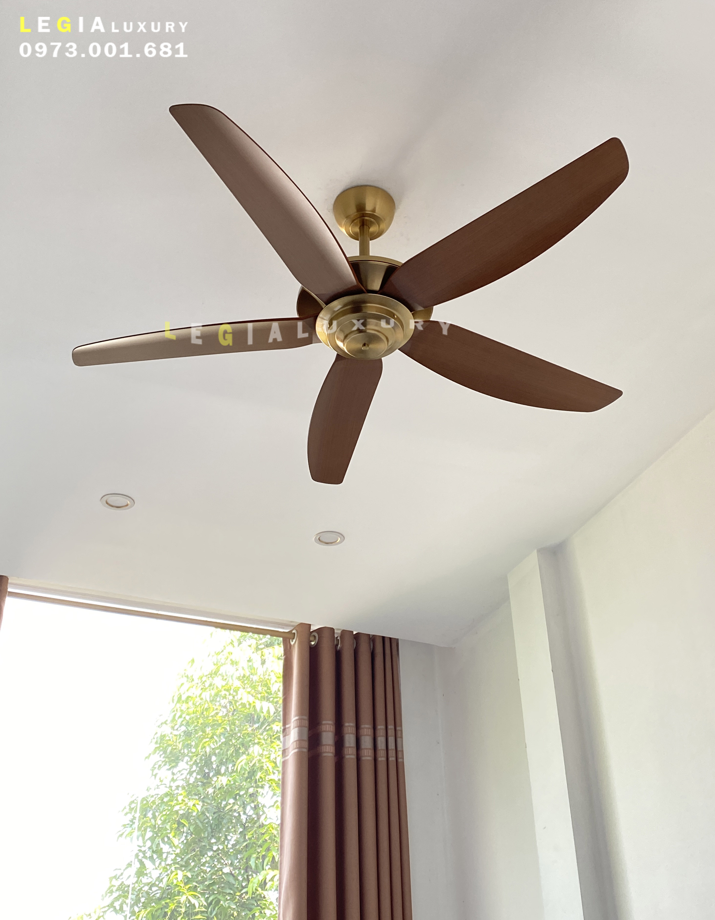 Mô tả Quạt trần hiện đại Strong Wind LGFAN869 | Quạt trần gió mạnh phù hợp trần 2.5m đến 4m | Quạt trần mạ vàng đẹp - 1