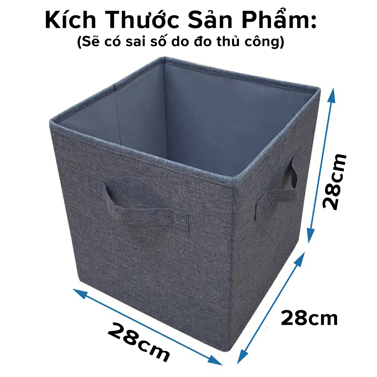 Mô tả Hộp Vải Đựng Đồ Lót Tất Quần Áo Chăn Màn Đa Năng Hình Vuông TD4 Gấp Gọn Hộp Đựng Đồ 28x28x28cm Không Nắp Hãng Amalife - 2
