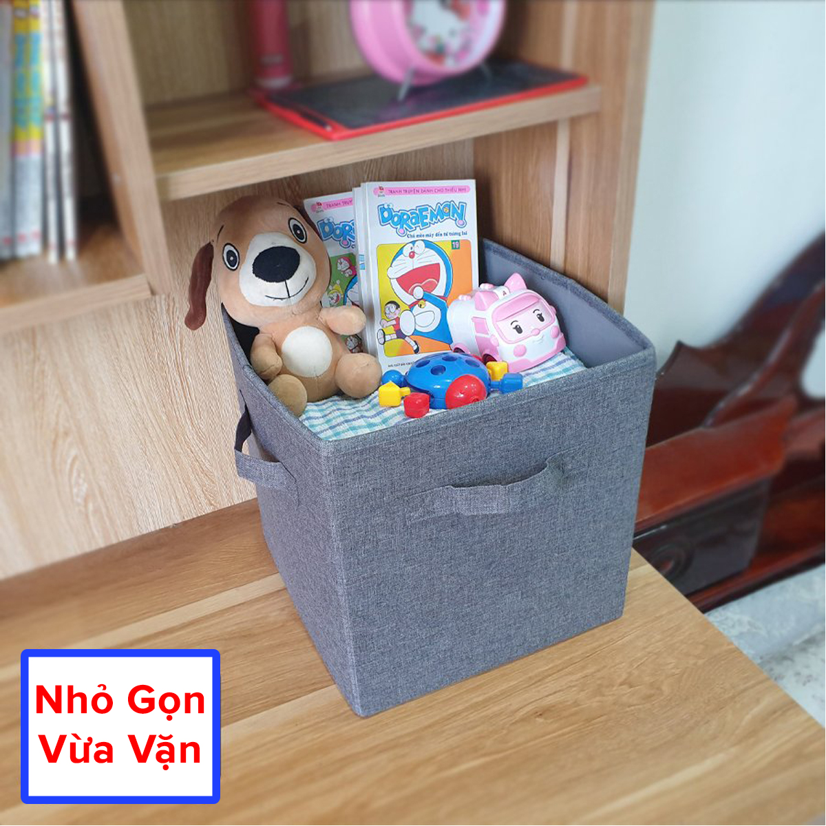 Mô tả Hộp Vải Đựng Đồ Lót Tất Quần Áo Chăn Màn Đa Năng Hình Vuông TD4 Gấp Gọn Hộp Đựng Đồ 28x28x28cm Không Nắp Hãng Amalife - 5