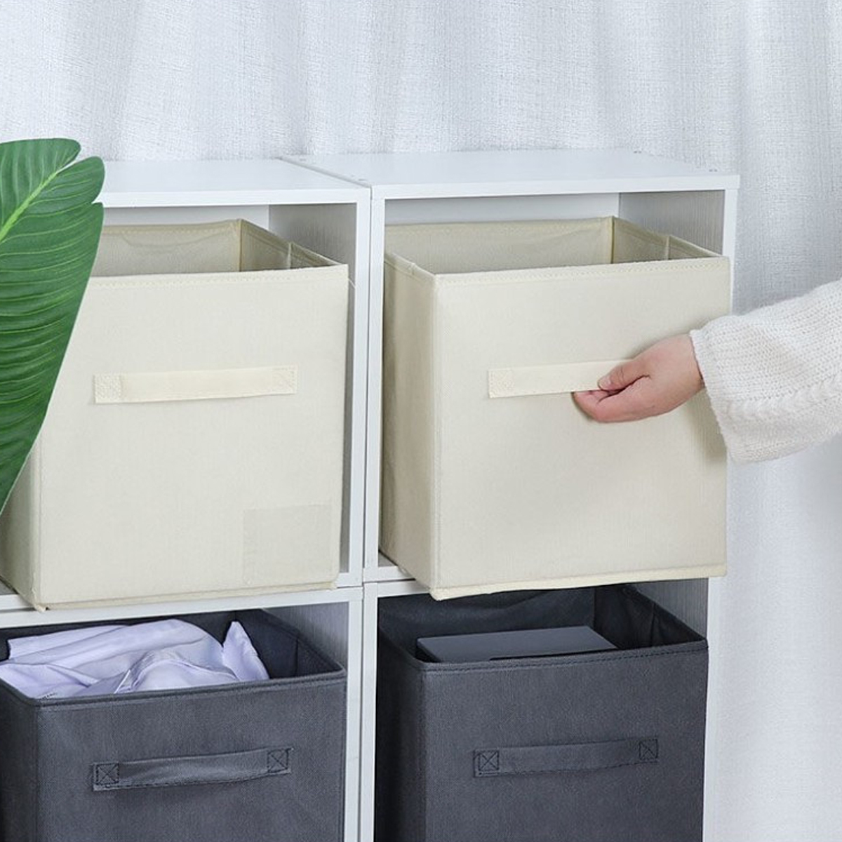 Mô tả Hộp Vải Đựng Đồ Lót Tất Quần Áo Chăn Màn Đa Năng Hình Vuông TD4 Gấp Gọn Hộp Đựng Đồ 28x28x28cm Không Nắp Hãng Amalife - 8