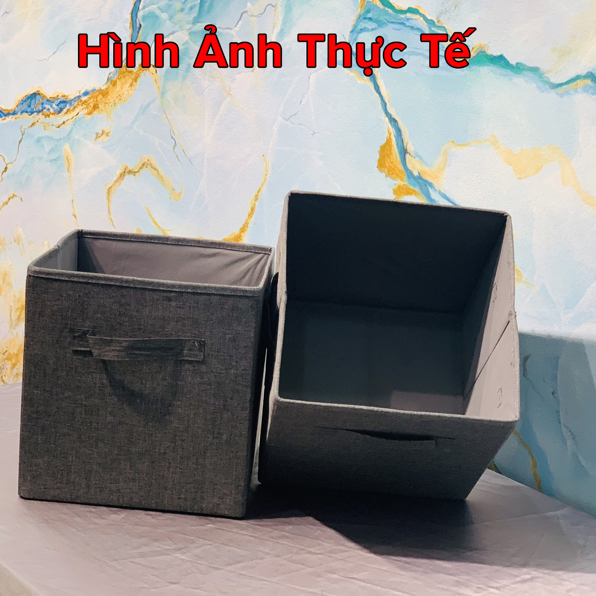 Mô tả Hộp Vải Đựng Đồ Lót Tất Quần Áo Chăn Màn Đa Năng Hình Vuông TD4 Gấp Gọn Hộp Đựng Đồ 28x28x28cm Không Nắp Hãng Amalife - 9