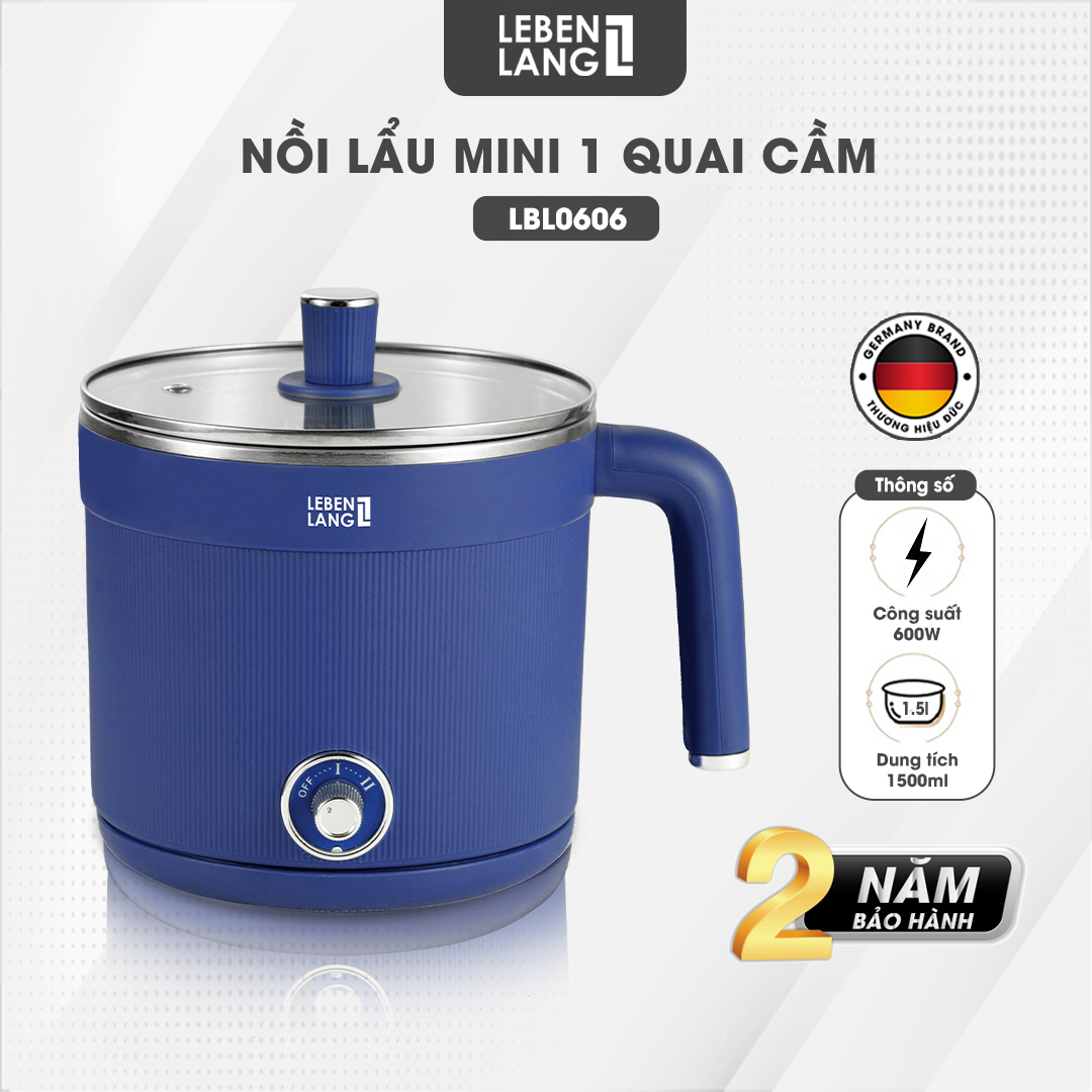 Mô tả Nồi lẩu điện đa năng Lebenlang LBL0606, dung tích 600W, dung tích 1500ml, bảo hành 2 năm- chính hãng - 1