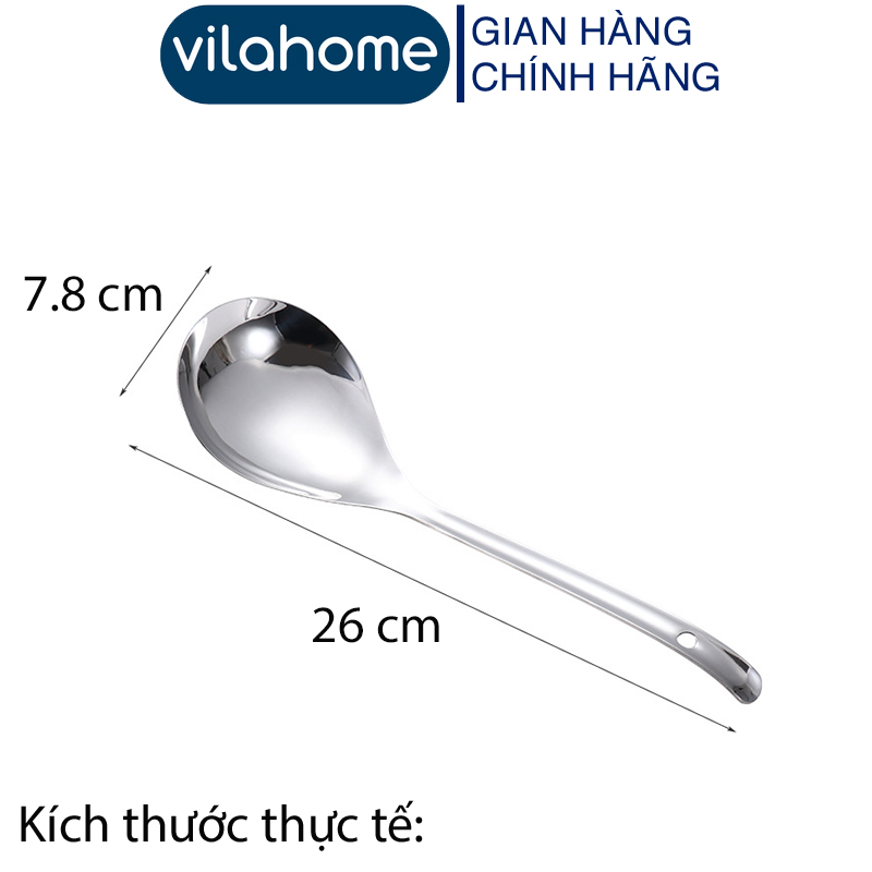 Muôi Cong Múc Canh Inox Vilahome. Muỗng Mui Cong Lòng Thủng Cán Trơn ...