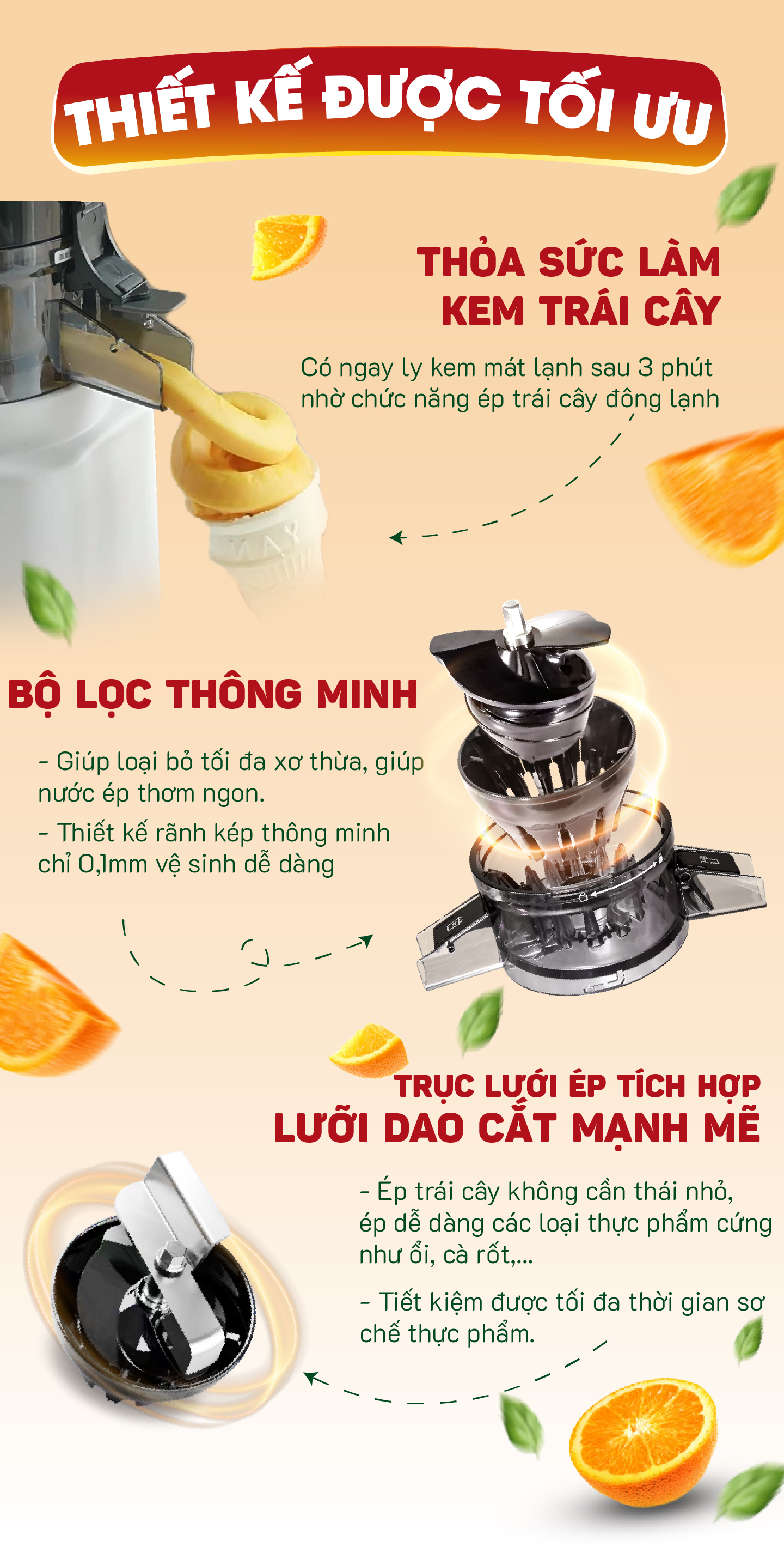 Mô tả Máy Ép Chậm Masuto Ms Healthy Làm Kem Ép Trái Cây Nguyên Quả Kiệt Bã Dung Tích 0,6L Làm Nước Ép, bảo hành 12 tháng - 3