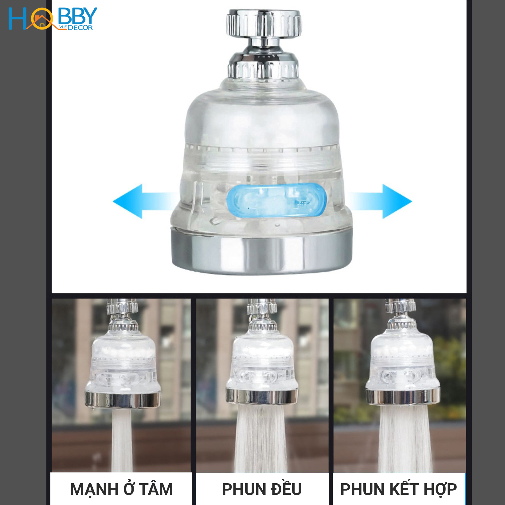 Mô tả Đầu nối tăng áp vòi rửa chén có lọc nước Hobby home decor VSTA3 - 3