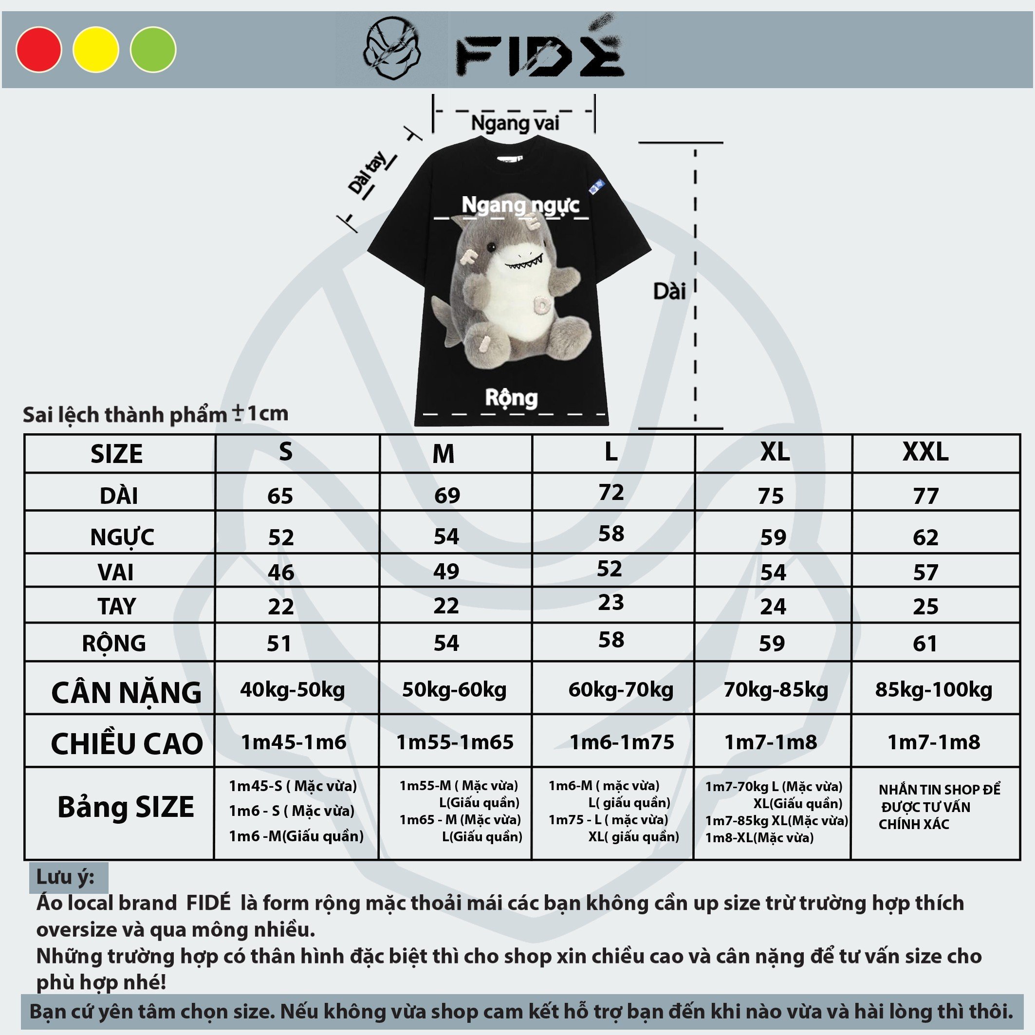 Mô tả Áo thun FIDE cá mập Baby Shark phông unisex nam nữ form rộng cổ tròn ulzzang BABY SHARK 02 - 1