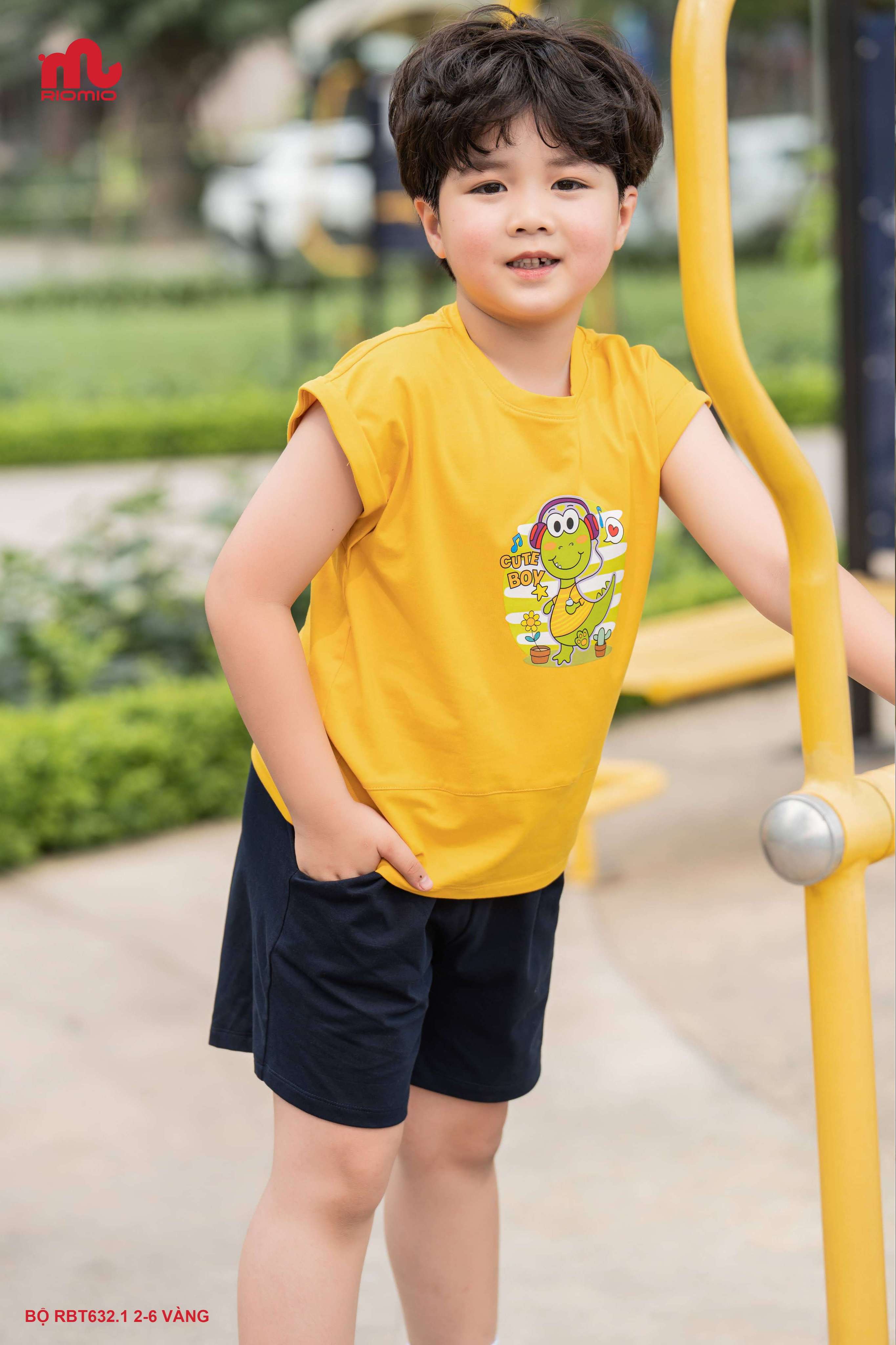 Mô tả Bộ đồ bé trai mùa hè RIOMIO hình dễ thương chất cotton mềm mát 13-27kg RBT632.1và RBT632.2 - 3