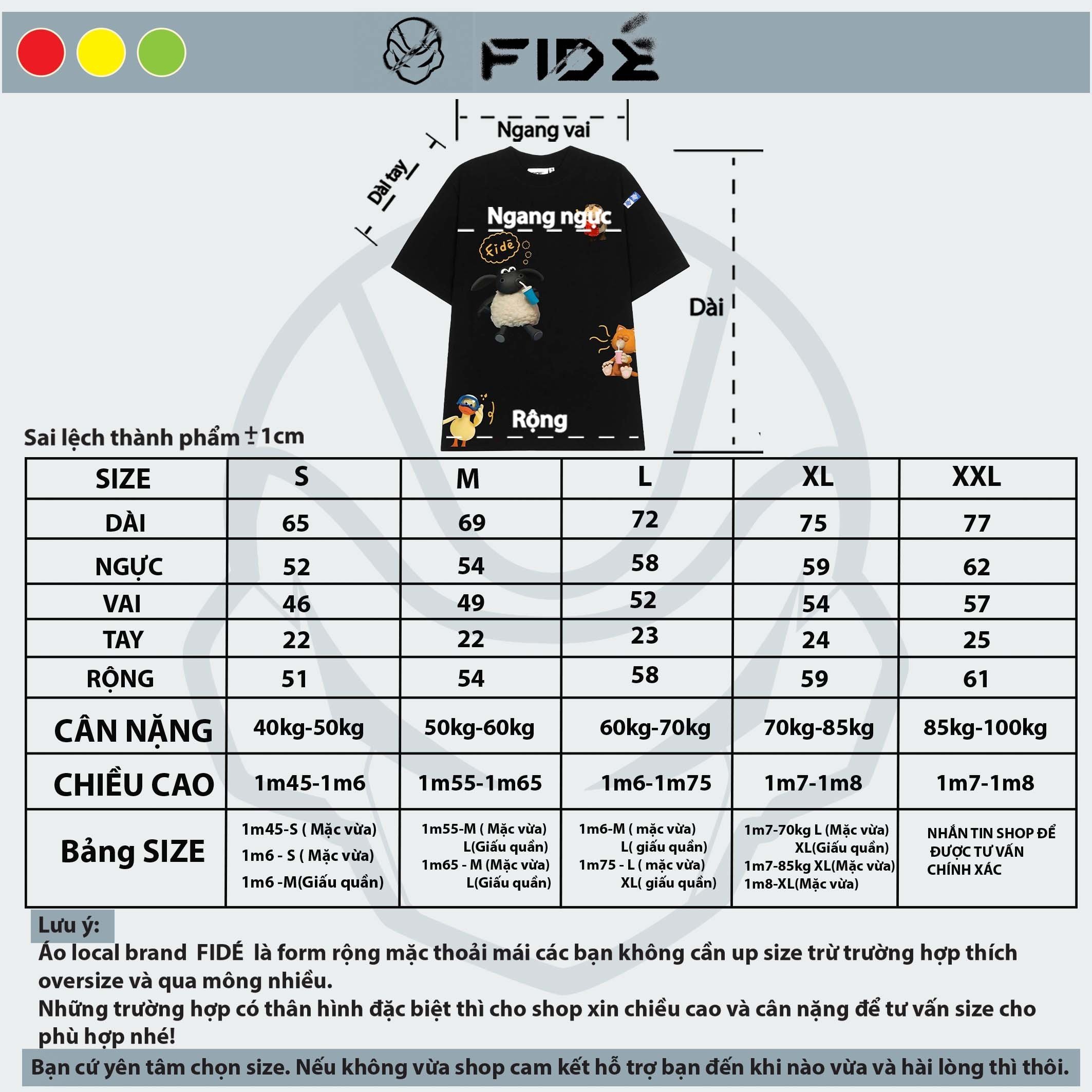 Mô tả Áo thun CON CỪU FIDE phông trơn nam nữ cổ tròn FIDE SHAUN 15 - 1