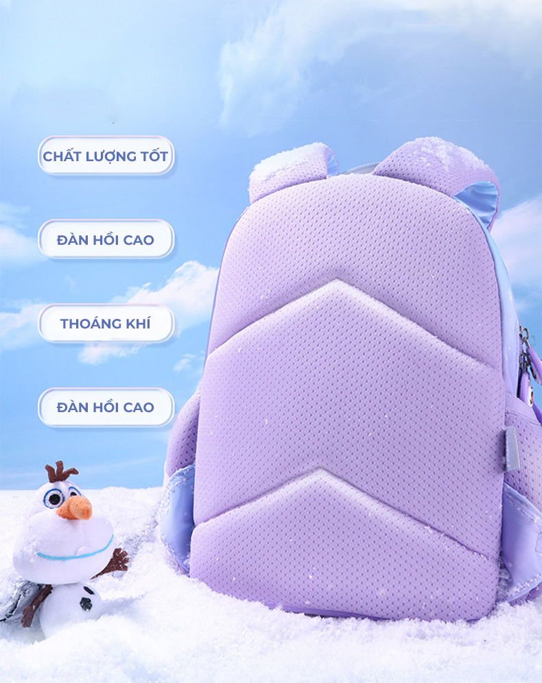 Mô tả Balo cho bé gái đi học mẫu giáo mầm non 1989KIDS từ 2 đến 5 tuổi hình in elsa siêu nhẹ thoáng khí cao cấp BL27 - 2