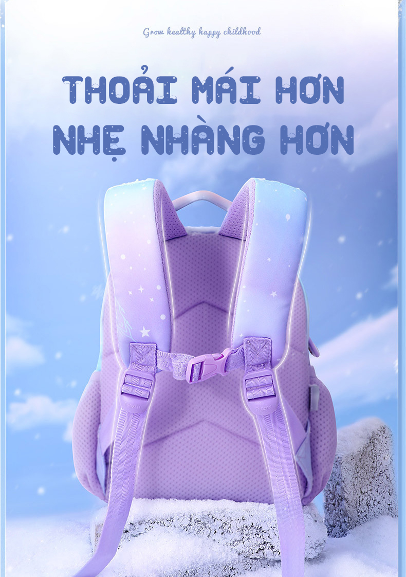 Mô tả Balo cho bé gái đi học mẫu giáo mầm non 1989KIDS từ 2 đến 5 tuổi hình in elsa siêu nhẹ thoáng khí cao cấp BL27 - 5