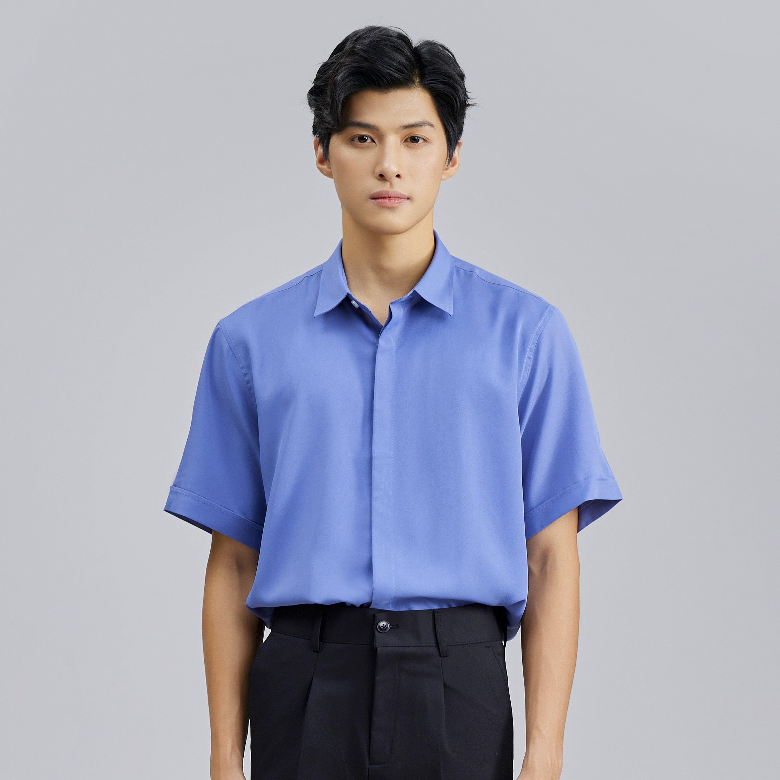 Mô tả Outlet | Áo sơ mi cộc tay nam JBAGY, vải lụa trắng cao cấp phù hợp cho học sinh sinh viên đi học đi làm - JS02 - 2