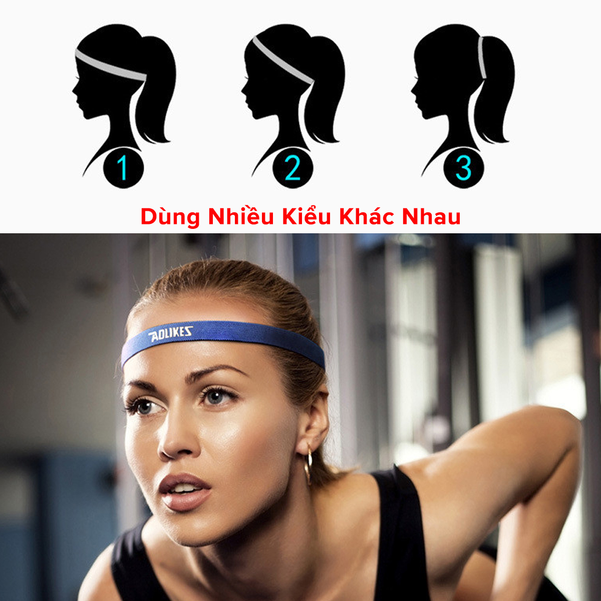 Mô tả Băng Đô Thể Thao Chặn Mồ Hôi Trán Nam Nữ Headband AL2101 Bản Nhỏ Co Giãn Chống Trượt Tập Thể Thao Chính Hãng Aolikes - 5