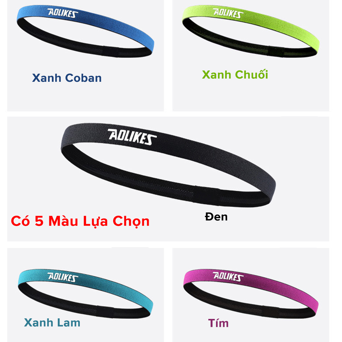 Mô tả Băng Đô Thể Thao Chặn Mồ Hôi Trán Nam Nữ Headband AL2101 Bản Nhỏ Co Giãn Chống Trượt Tập Thể Thao Chính Hãng Aolikes - 7