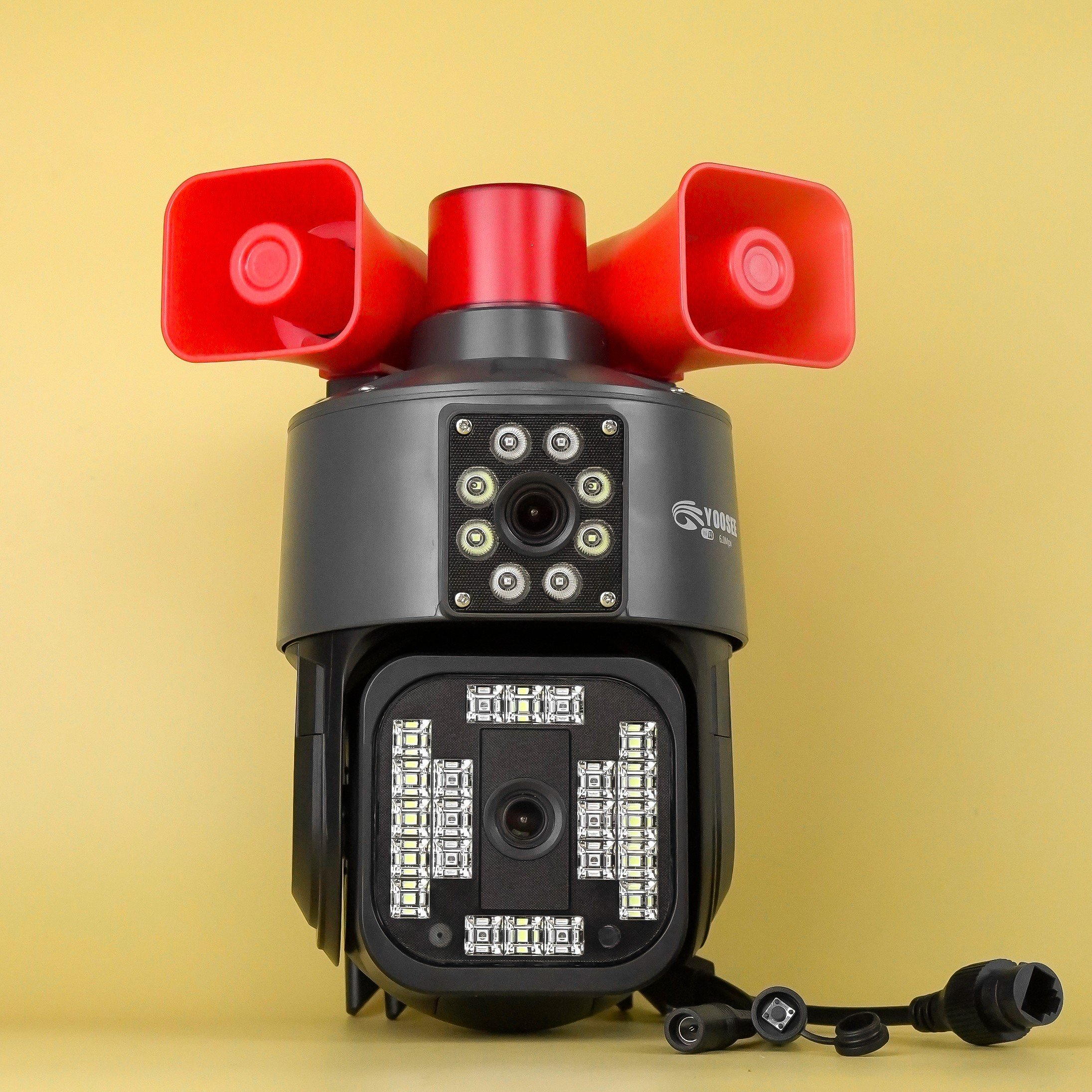 CAMERA 2 MẮT XEM 2 MÀN HÌNH CÙNG LÚC, TÍCH HỢP 2 LOA BÁO ĐỘNG CÓ CÒI HÚ ...