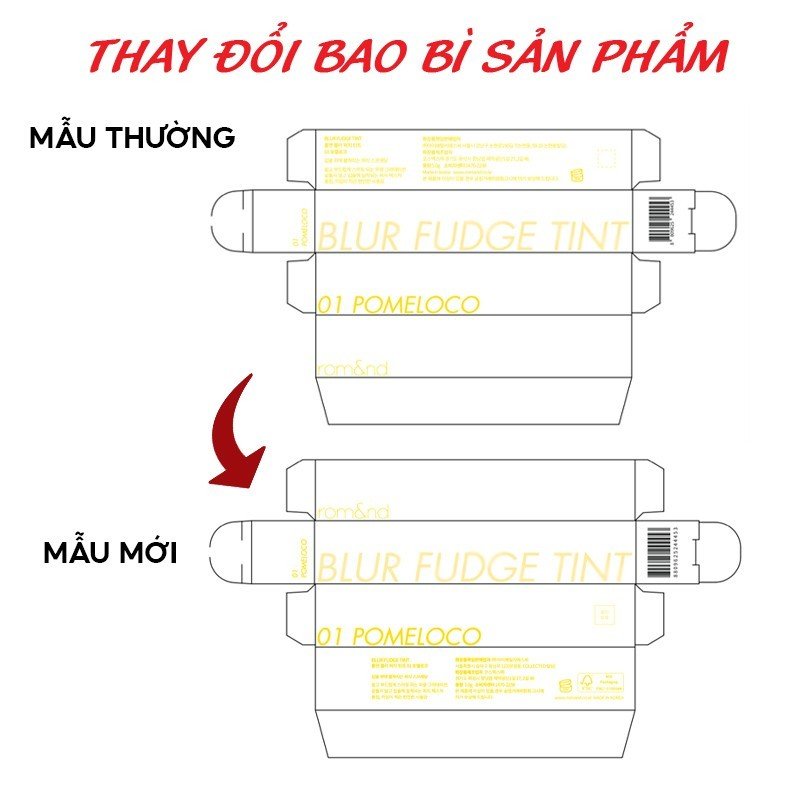 Mô tả Son kem siêu lì, cho đôi môi mịn mượt Hàn Quốc Romand Blur Fudge Tint 5g - 1