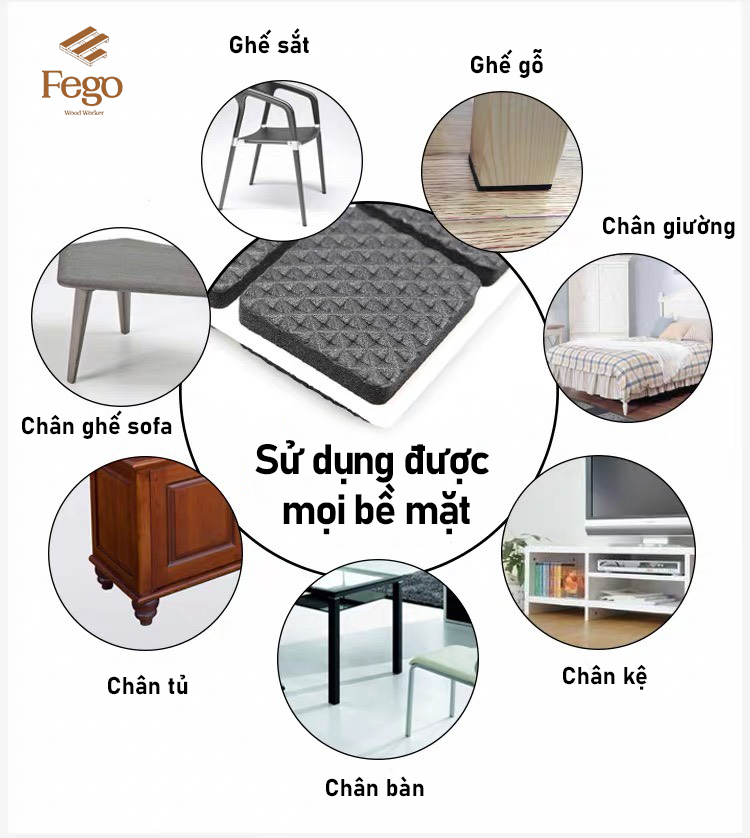 Mô tả Miếng Dán Chân Bàn Ghế Chống Trượt Lót Chân Bàn Ghế Chống Ồn Chống Xước Nền Nhà - 1