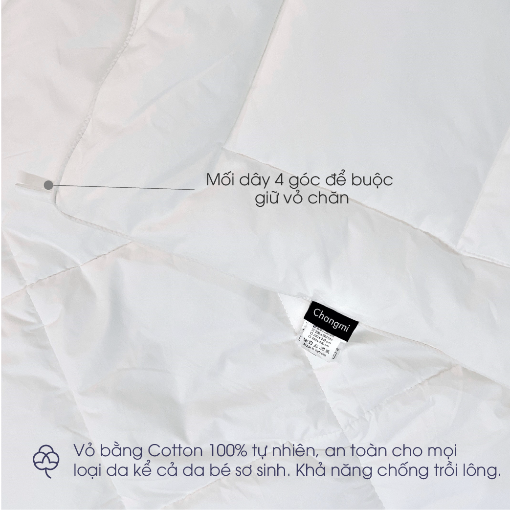 Mô tả Ruột chăn lông vũ nhân tạo Microfiber Changmi Bedding cực êm, giữ nhiệt tốt. Tiêu chuẩn khách sạn 5 sao - 5