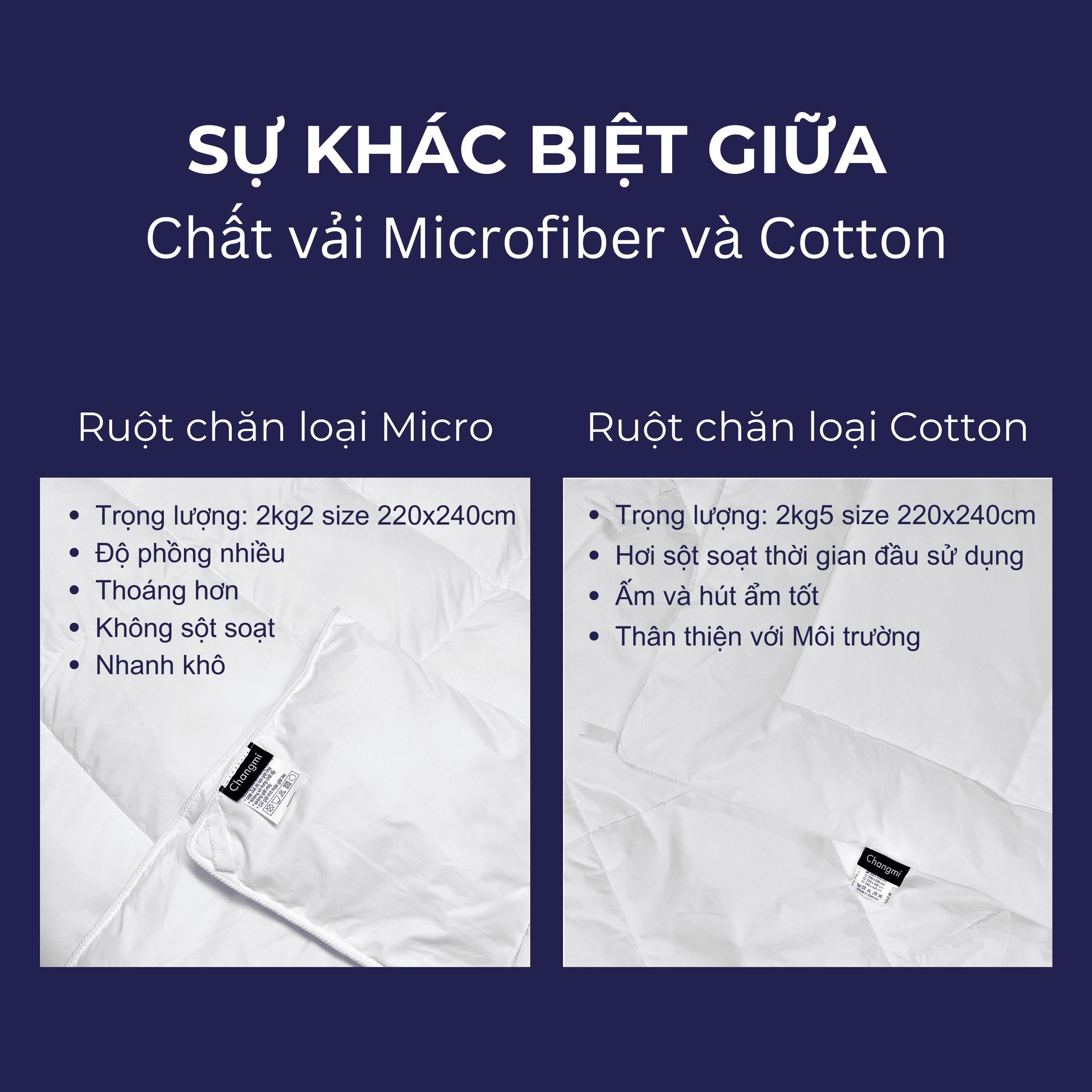 Mô tả Ruột chăn lông vũ nhân tạo Microfiber Changmi Bedding cực êm, giữ nhiệt tốt. Tiêu chuẩn khách sạn 5 sao - 4