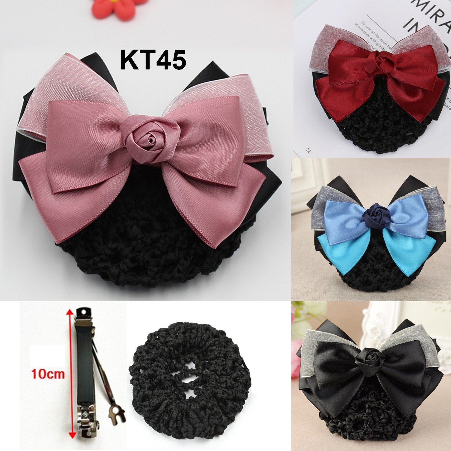 Mô tả GOTI Thời Trang Nữ Kẹp Búi Tóc Cao Cấp Đính Nơ Phối Voan Nhiều Màu Xinh Xắn Công Sở, Y Tá KT45 - 1