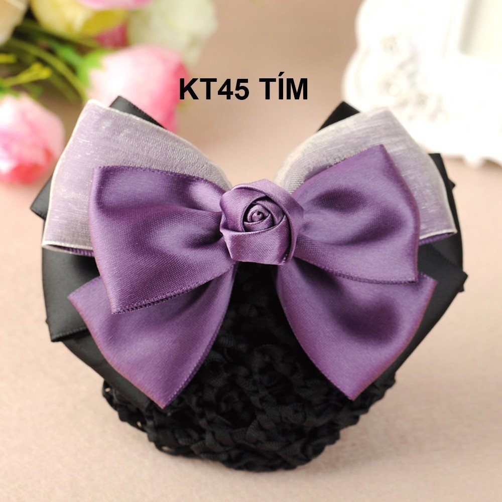 Mô tả GOTI Thời Trang Nữ Kẹp Búi Tóc Cao Cấp Đính Nơ Phối Voan Nhiều Màu Xinh Xắn Công Sở, Y Tá KT45 - 2